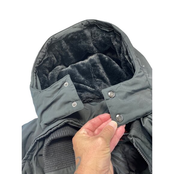 Spire Mens Black faux fur Hooded Winter Parka heavy winter coat 5XL SKU 9338 - Picture 13 of 16